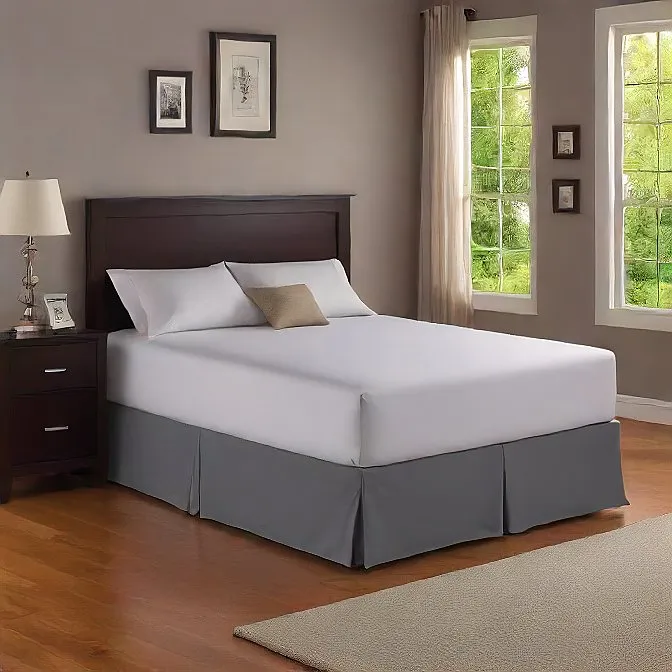 16 Inch Drop Bed Skirt Dark Grey 1000TC Egyptian Cotton