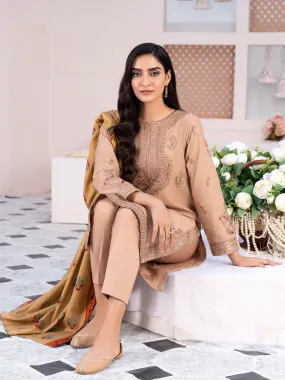 3 Piece Embroidered Winter Cotton Suit