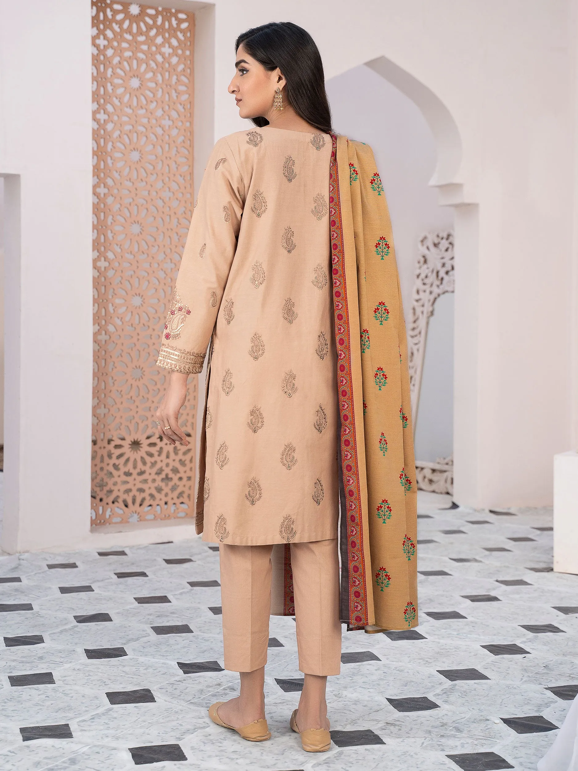 3 Piece Embroidered Winter Cotton Suit