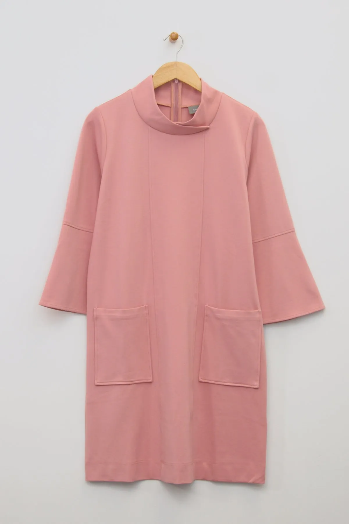 39" Mock Neck Dress with Pockets