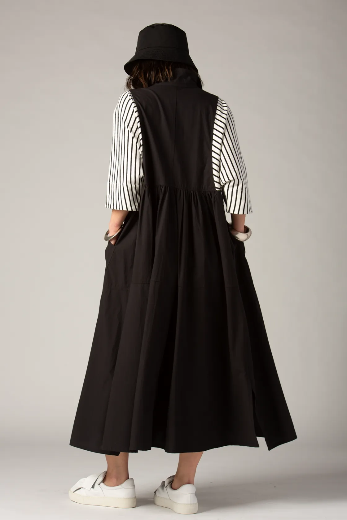 ALEMBIKA Annalise Dress in Black w/ Stripe