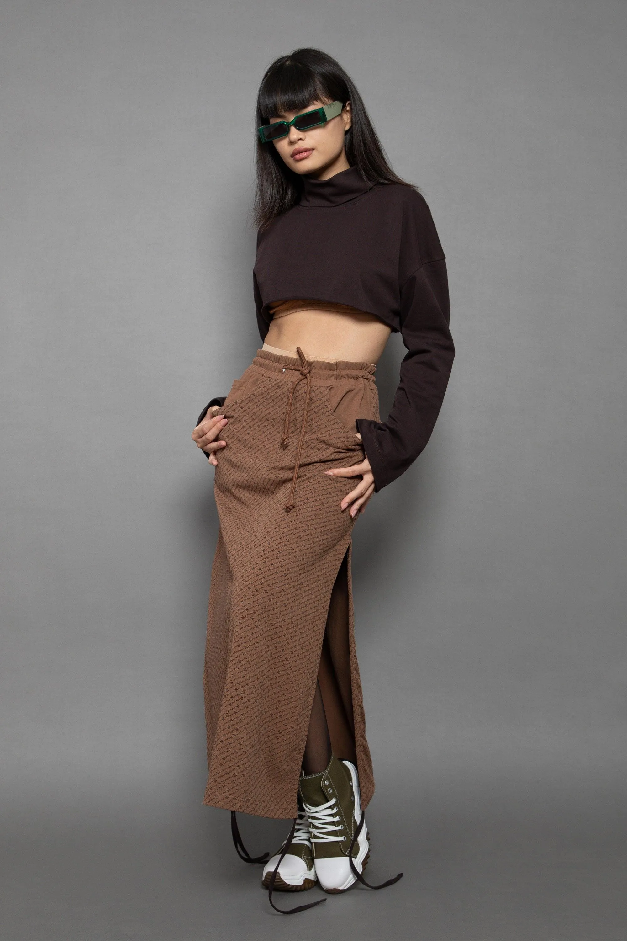 All Over Organic Slit Skirt