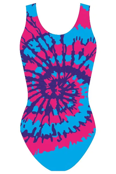 Amazing Tie Dye Tank Leotard in Pink/Purple