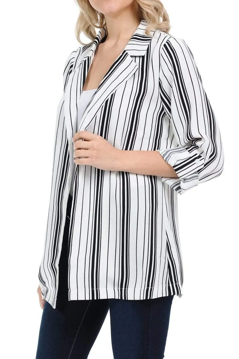 Auliné Collection Womens Casual Oversized Open Front Boyfriend Cardigan Blazer