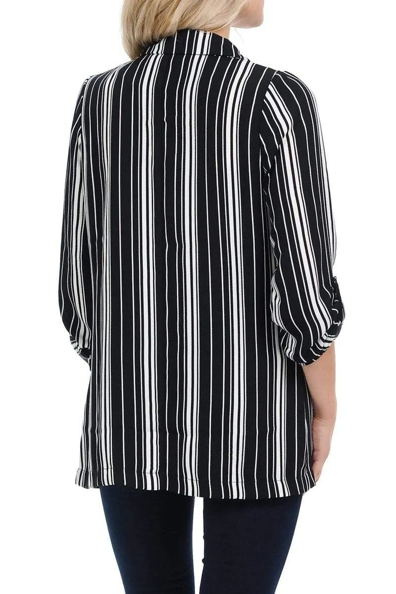 Auliné Collection Womens Casual Oversized Open Front Boyfriend Cardigan Blazer