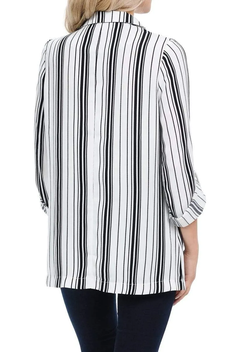 Auliné Collection Womens Casual Oversized Open Front Boyfriend Cardigan Blazer