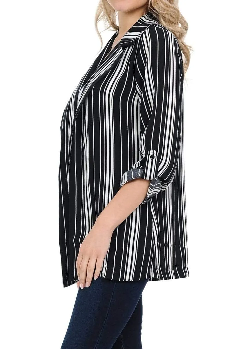 Auliné Collection Womens Casual Oversized Open Front Boyfriend Cardigan Blazer