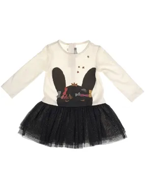 Baby's dress with tulle skirt-CK30111 Cream