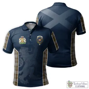 Baillie Dress Tartan Men's Polo Shirt with Family Crest and Lion Rampant Vibes Sport Style