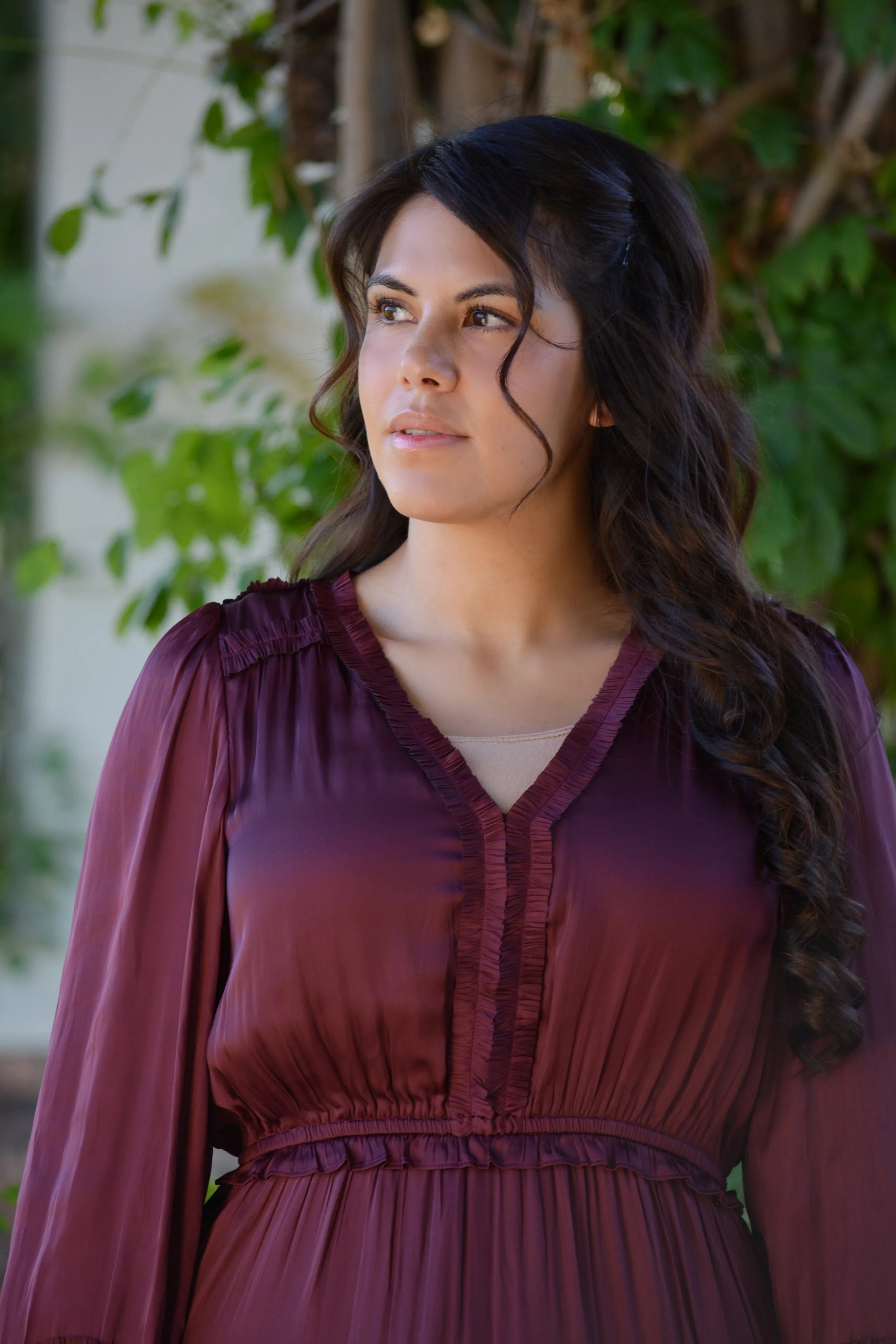 Birdie Plum Silk Maxi Dress