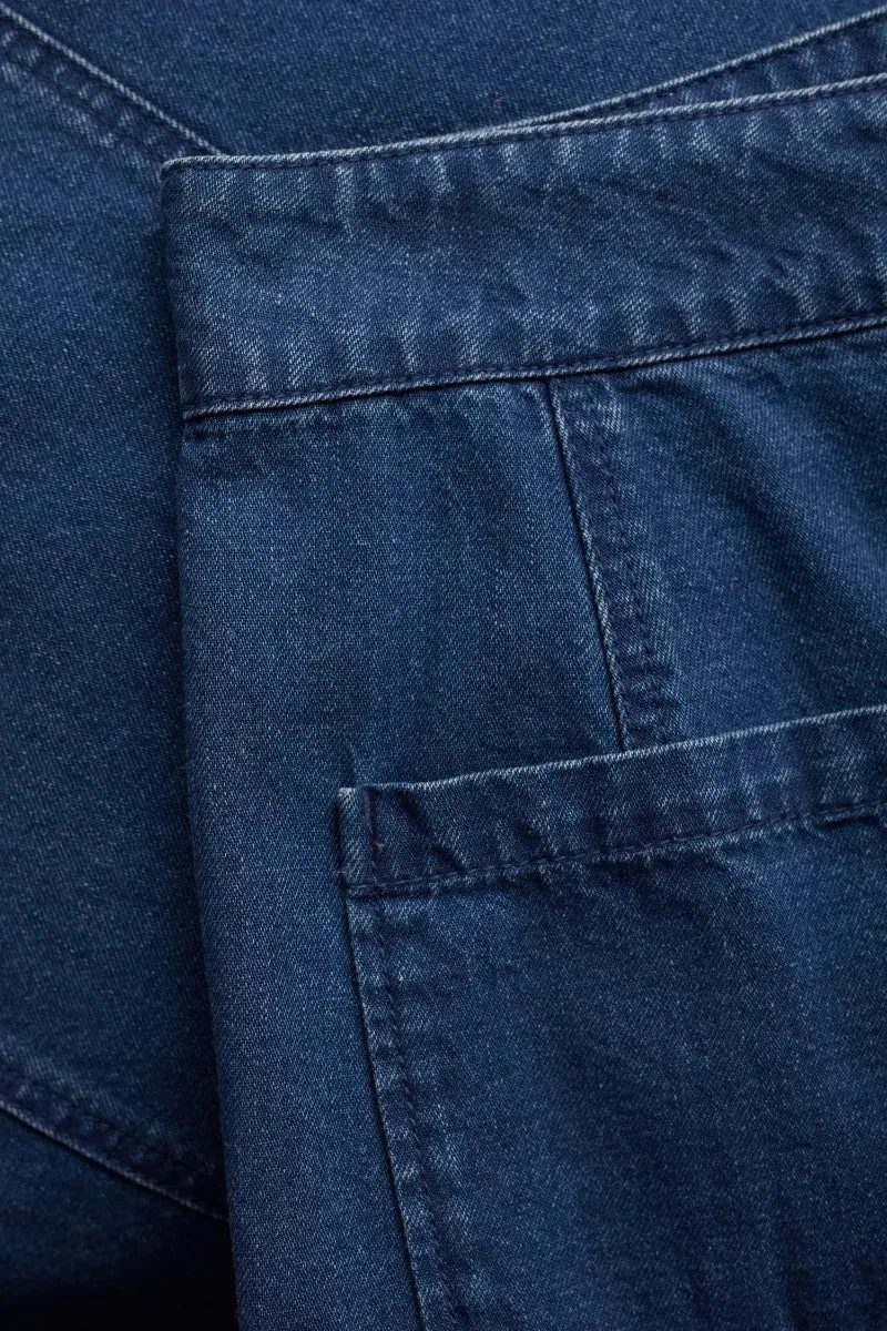 Blauwe rok van biologisch katoen | Seasalt Cornwall dusk journey skirt mid indigo wash