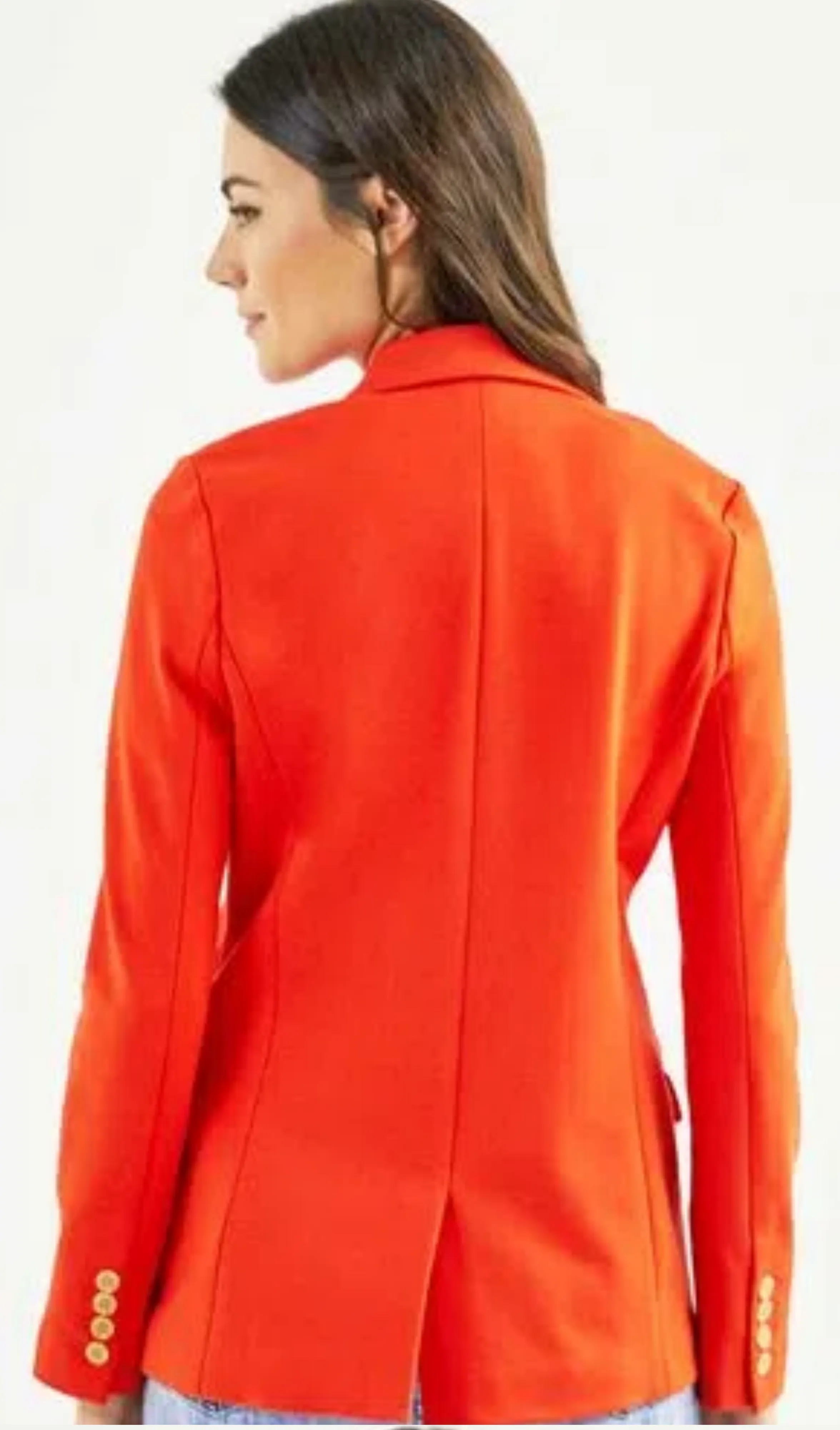 Blazer Malha Laranja Shoulder