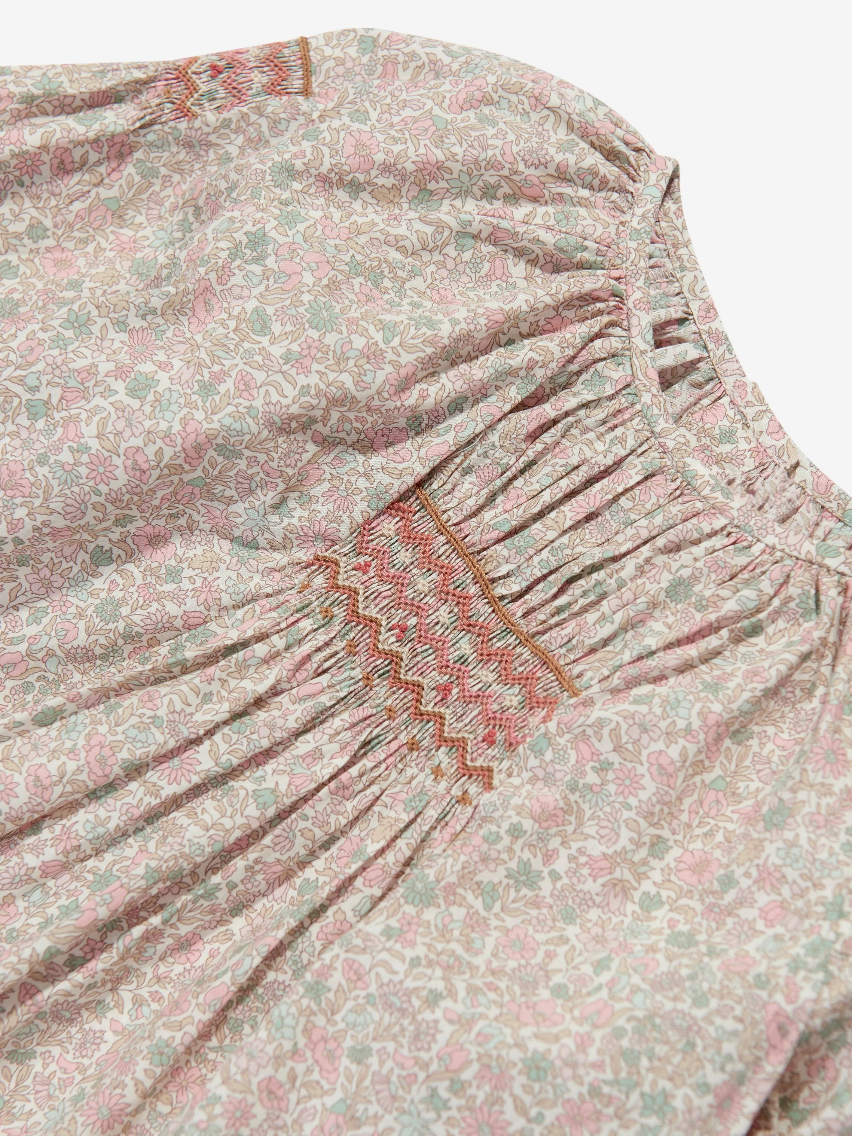 Bonpoint Girls Poldie Smocked Blouse in Pink