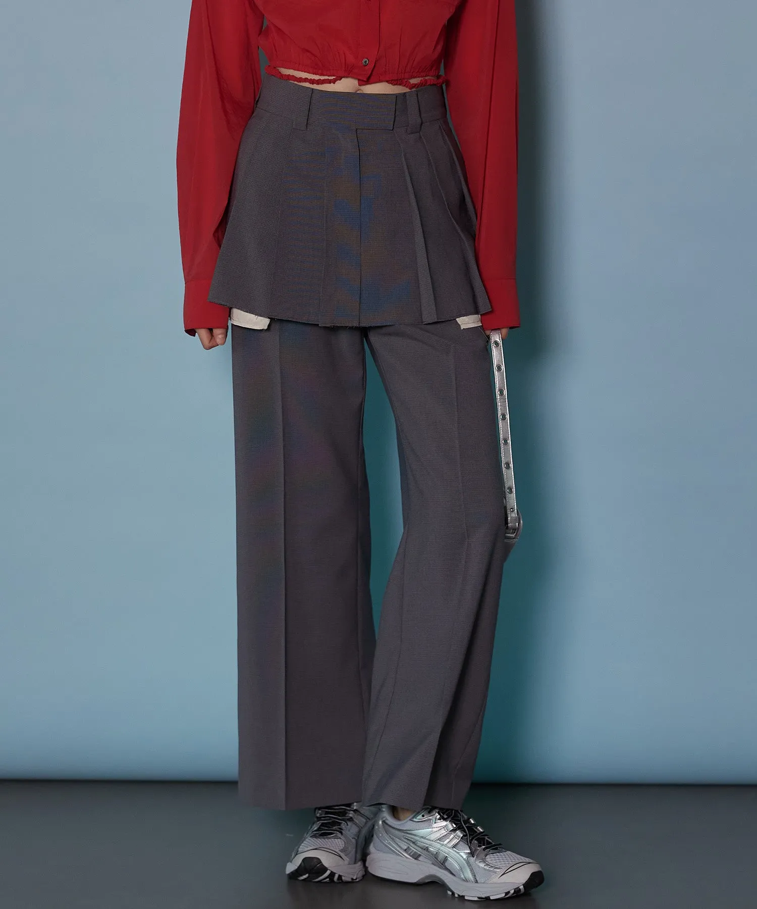 Box Pleated Skirt Pants