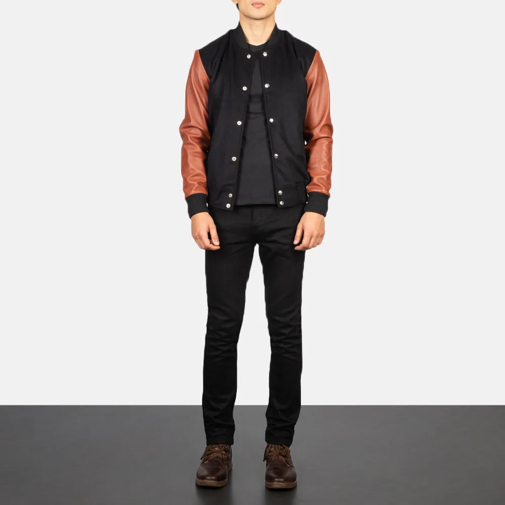 Brown Hybrid Varsity Jacket