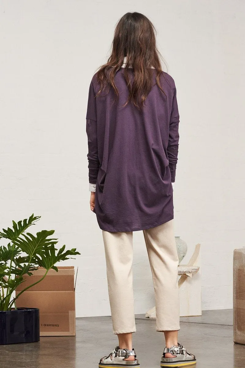 Building Block Drape Top - Plum