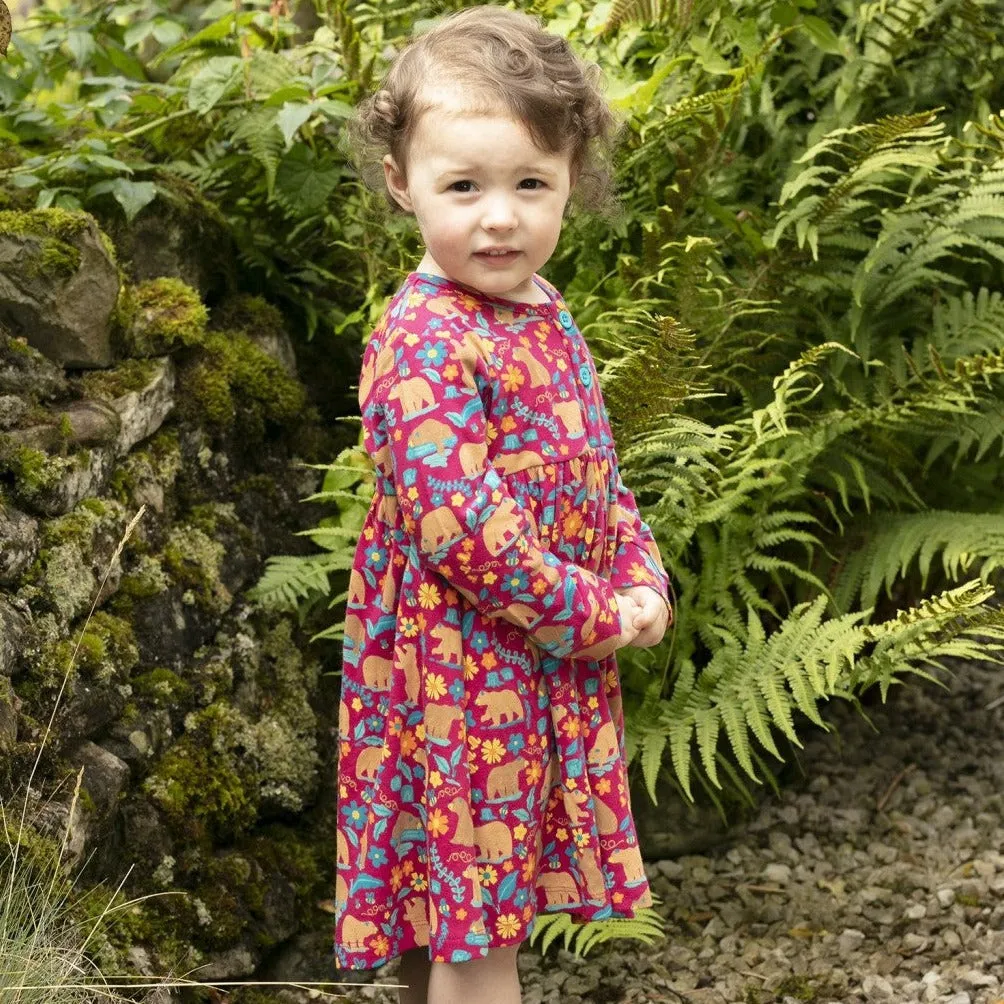 Button dress- honey bear