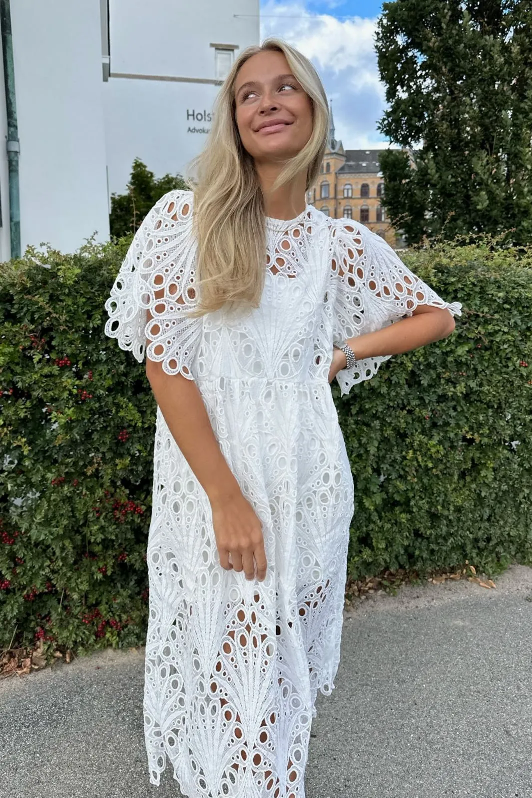 BYIC - Melia Midi Lace Dress - White