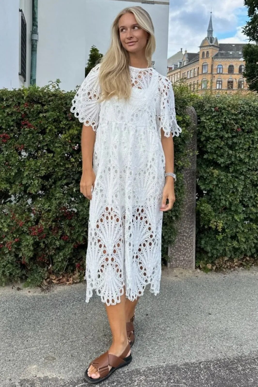BYIC - Melia Midi Lace Dress - White