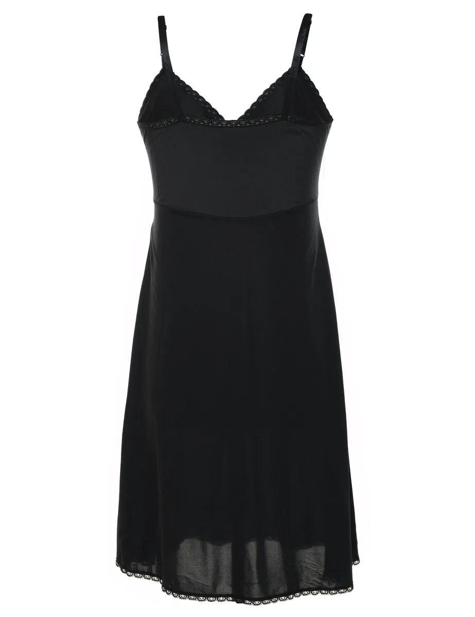 Classic Black Slip Dress - S