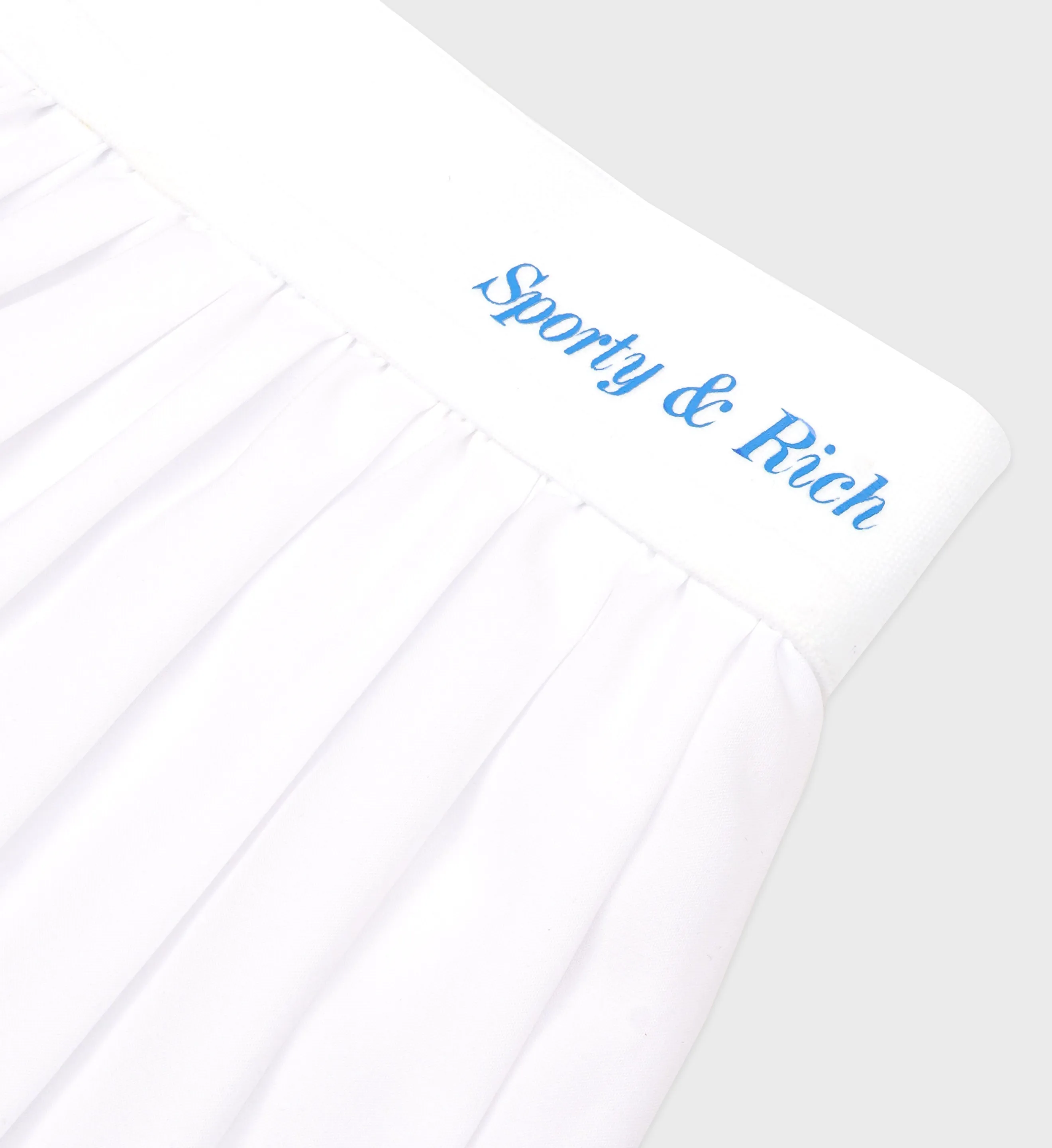 Classic Logo Pleated Skirt - White/French Blue
