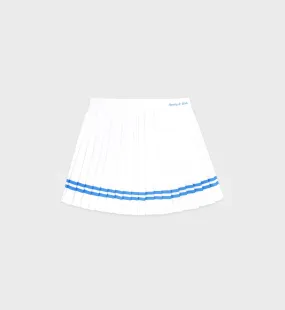 Classic Logo Pleated Skirt - White/French Blue