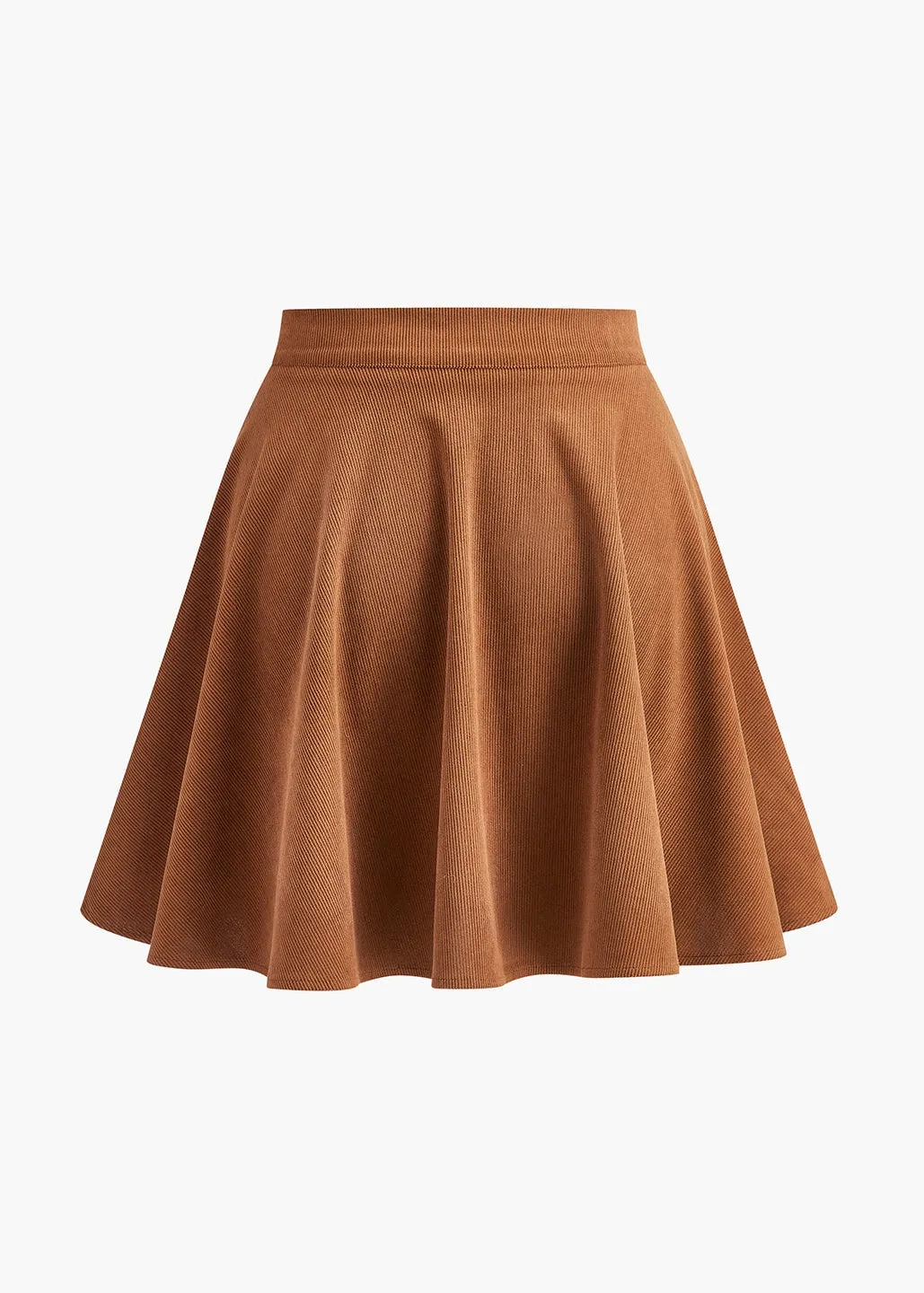 Corduroy Pleated Mini Skirt