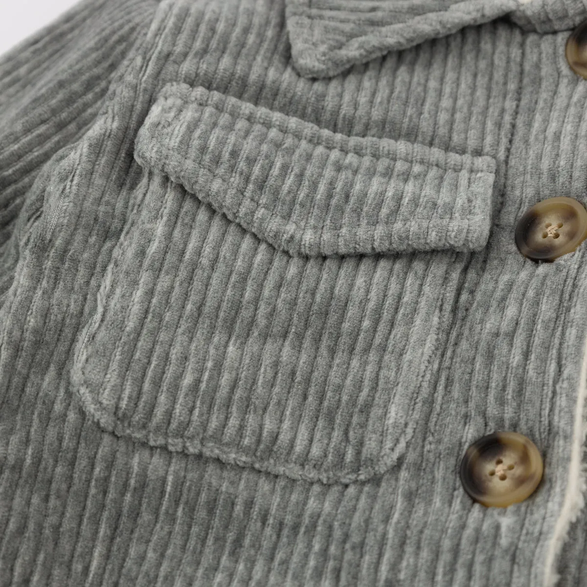 Corduroy Shacket Jacket - Heather Gray