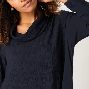 Crinkle Viscose Bubble Dress - Caviar