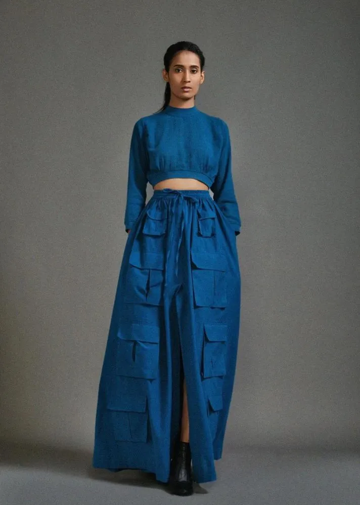 Crop Top And Cargo Skirt Set
