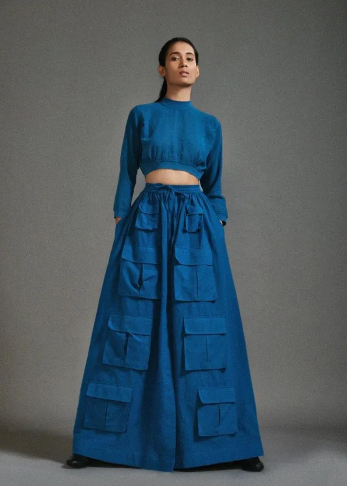Crop Top And Cargo Skirt Set
