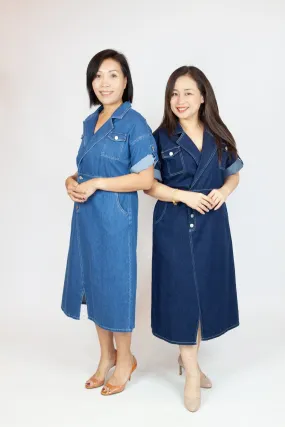 Denim Midi Shirt Dress