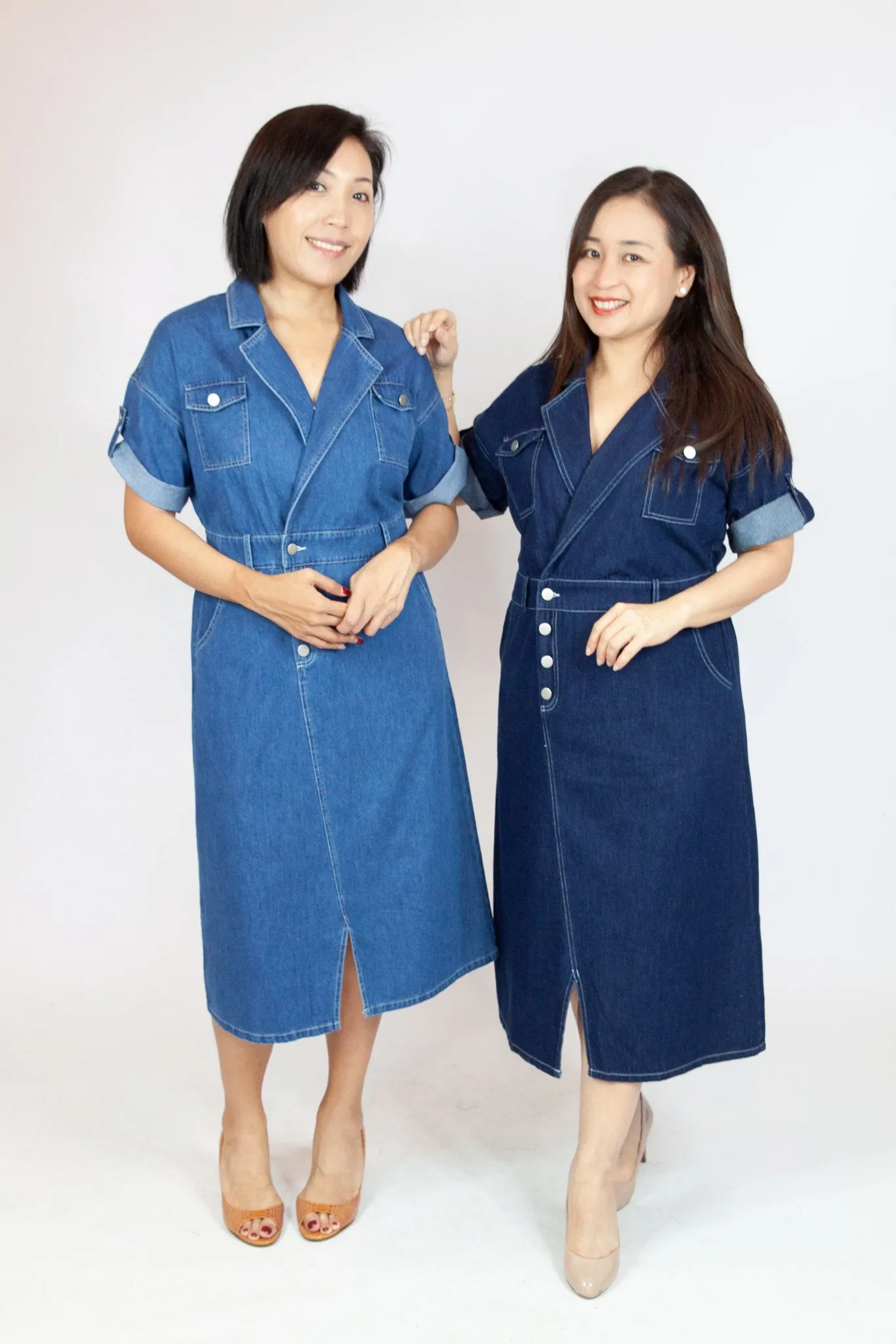 Denim Midi Shirt Dress