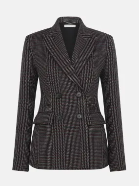 Dida jacket in prince of wales check merino wool