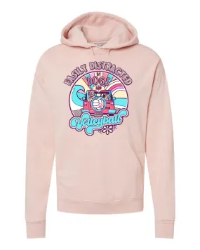 DISTRACTED VOLLEYBALL HOODED SWEATSHIRT