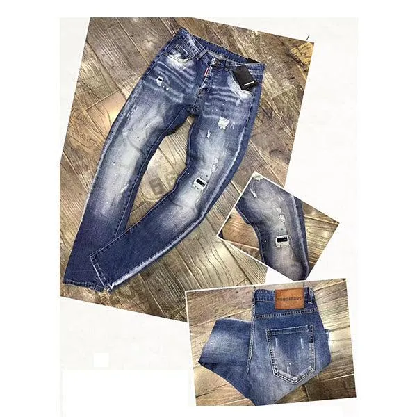 Dsquared2 Slim fit white patch Jeans