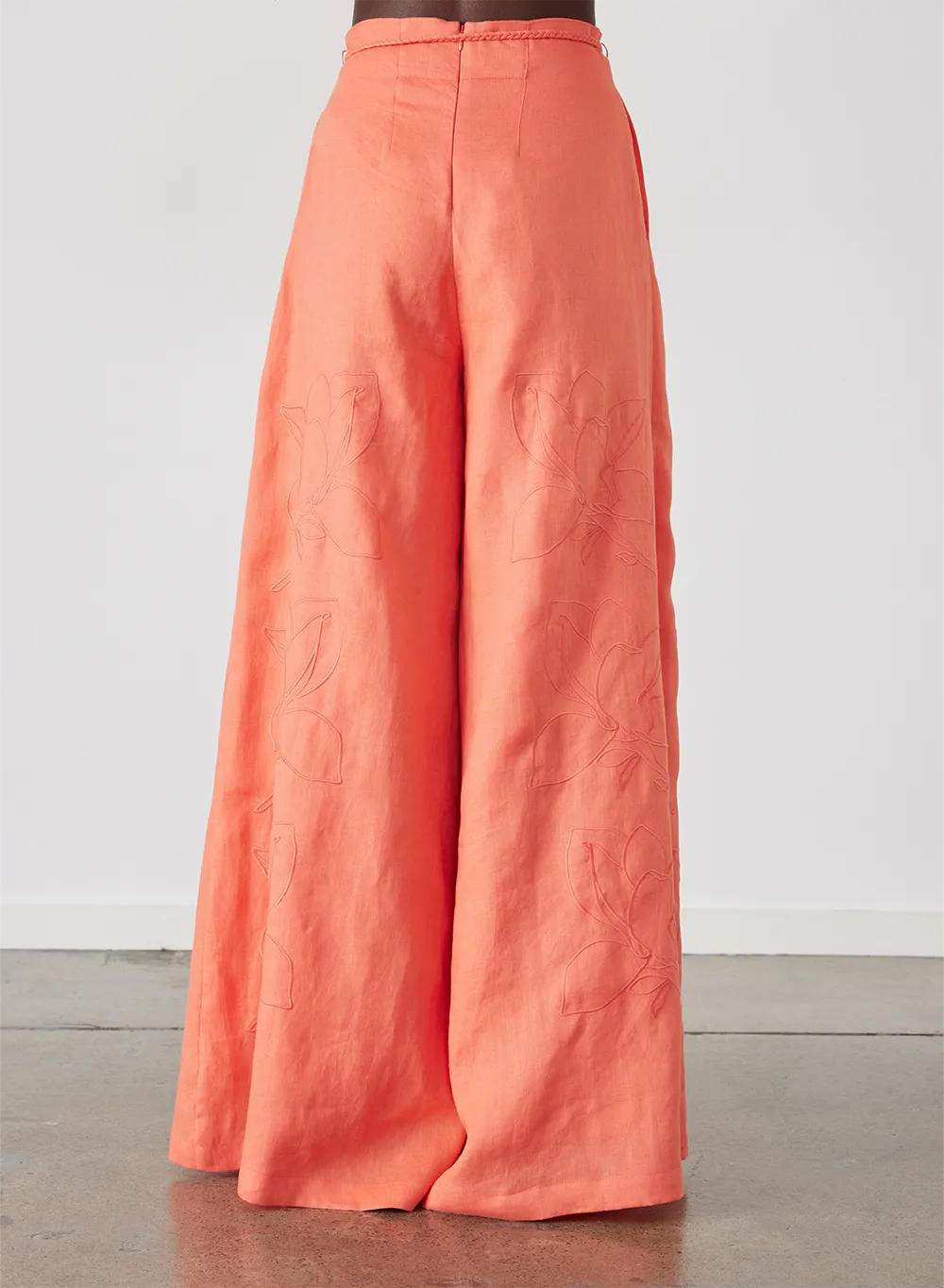 Elaina Linen Palazzo Pant | Hibiscus