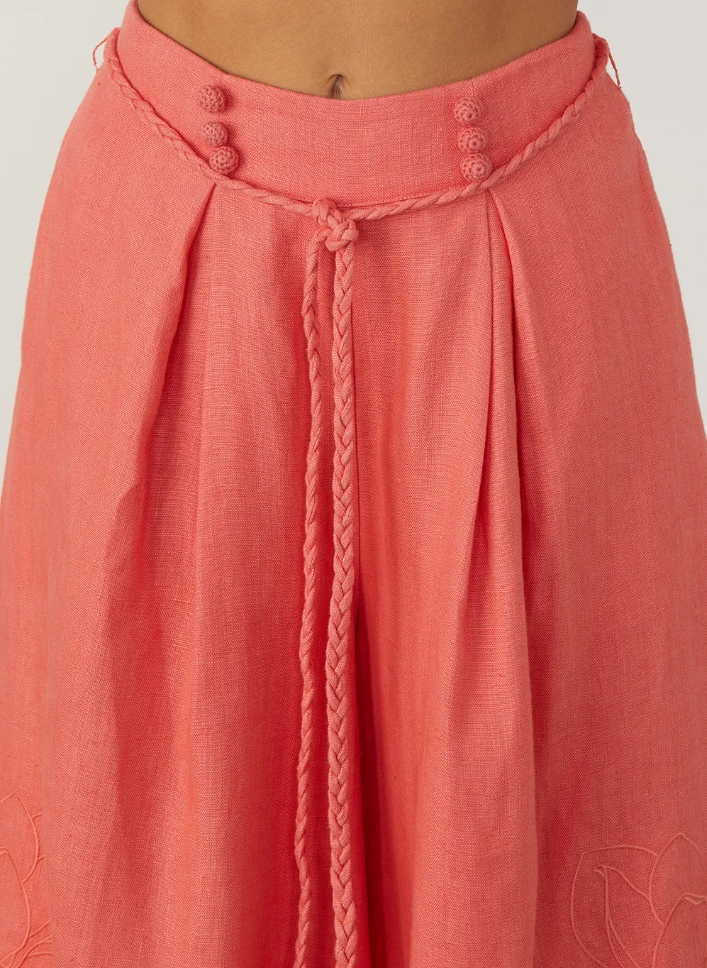 Elaina Linen Palazzo Pant | Hibiscus