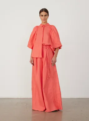 Elaina Linen Palazzo Pant | Hibiscus