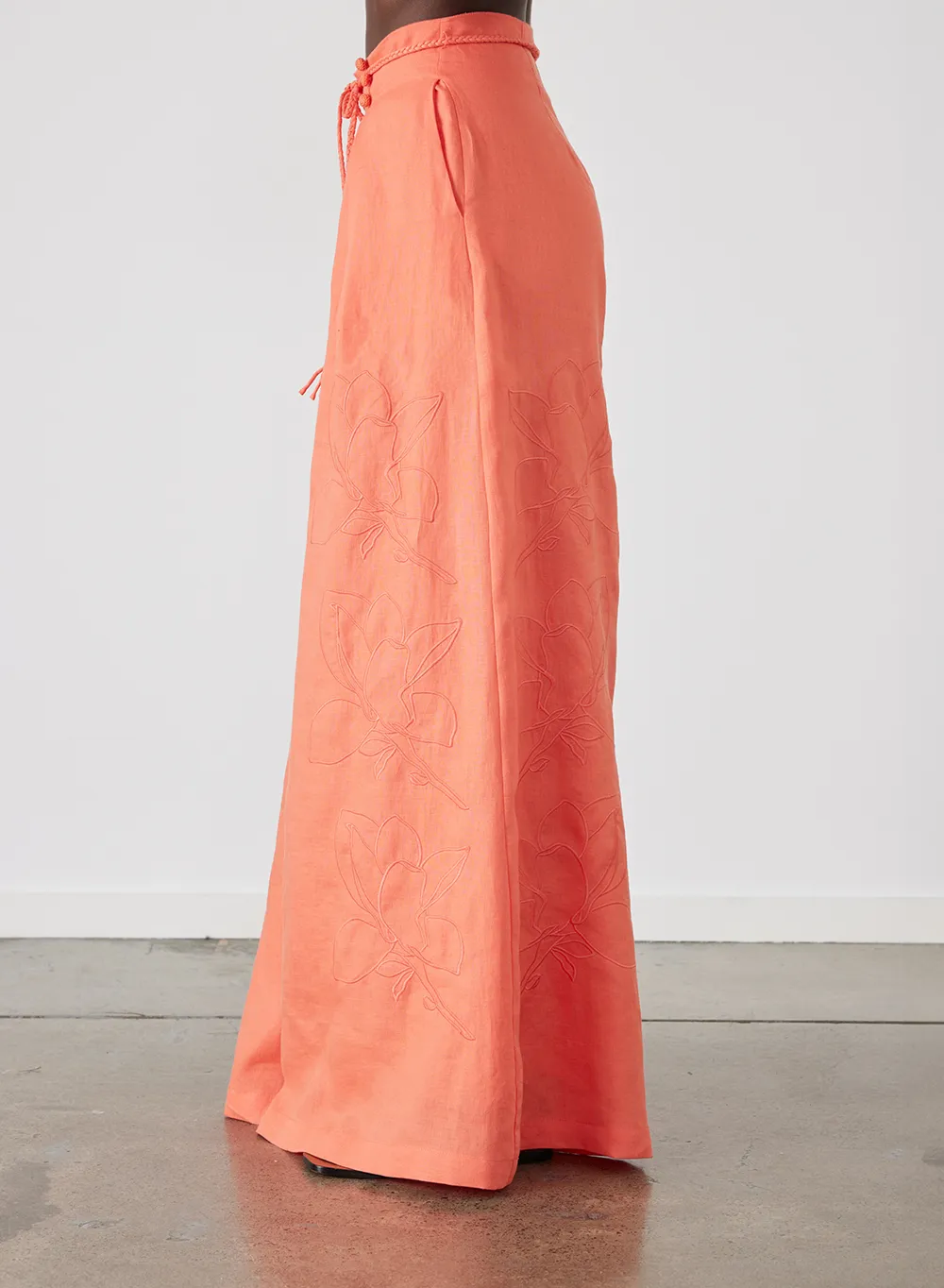 Elaina Linen Palazzo Pant | Hibiscus