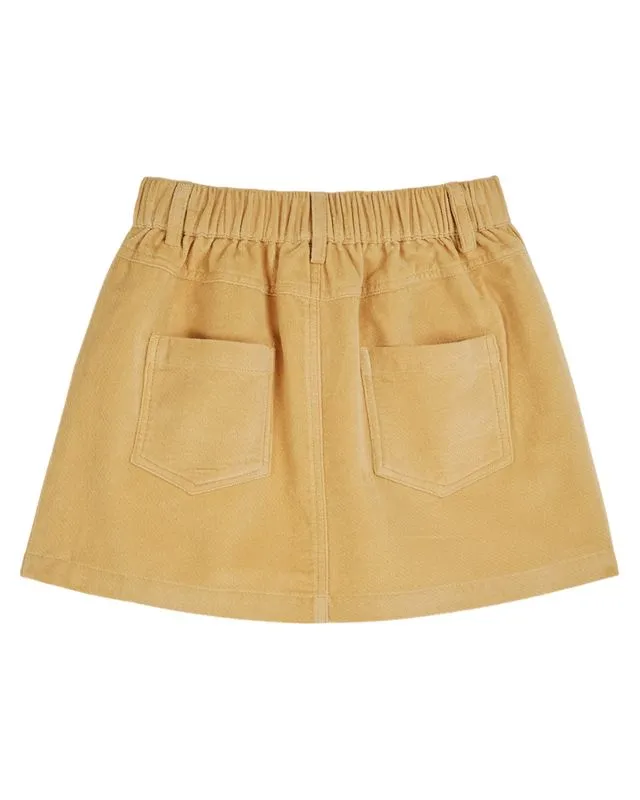 EMBROIDERED FLOWERS POCKET SKIRT - AA060 - SABLE