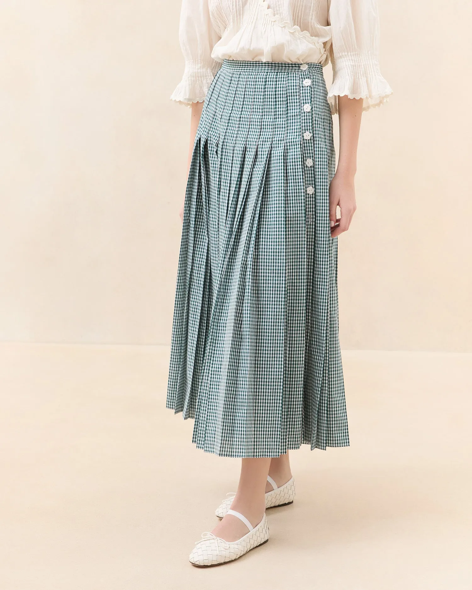 Emlyn Pleated Midi Skirt