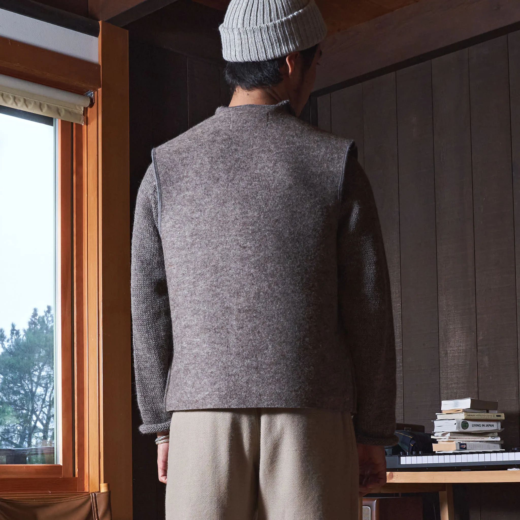 Felted Wool Vest, Undyed Charcoal