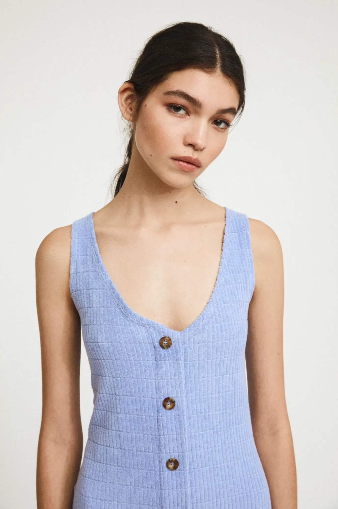 fitted knit dress - virginia - blue