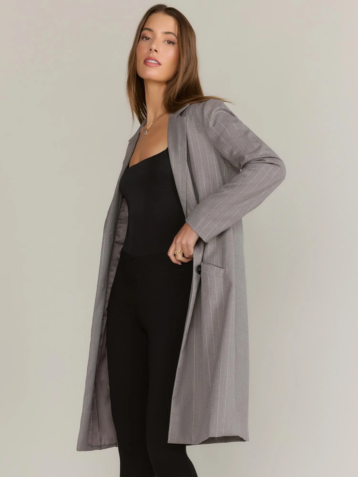 Fore Collection Pinstripe Boyfriend Blazer - Brands We Love