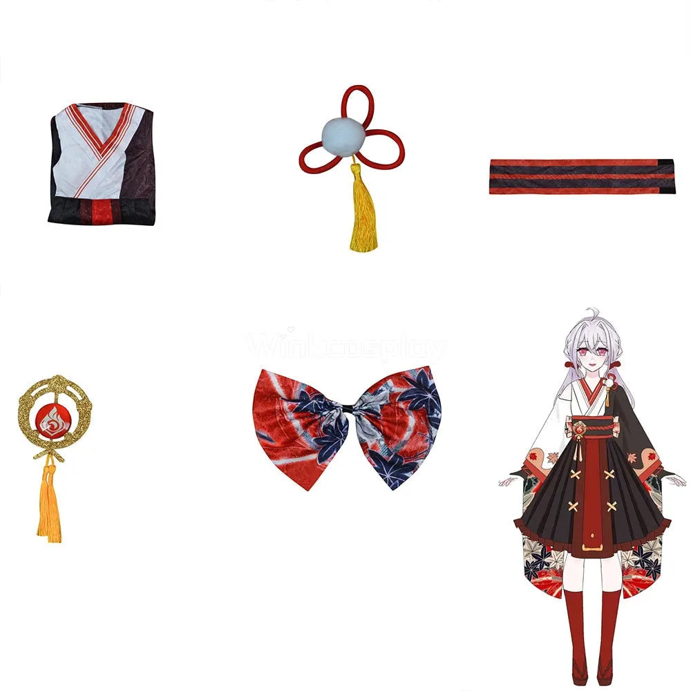 Genshin Impact Kazuha Female Halloween Cosplay Costume