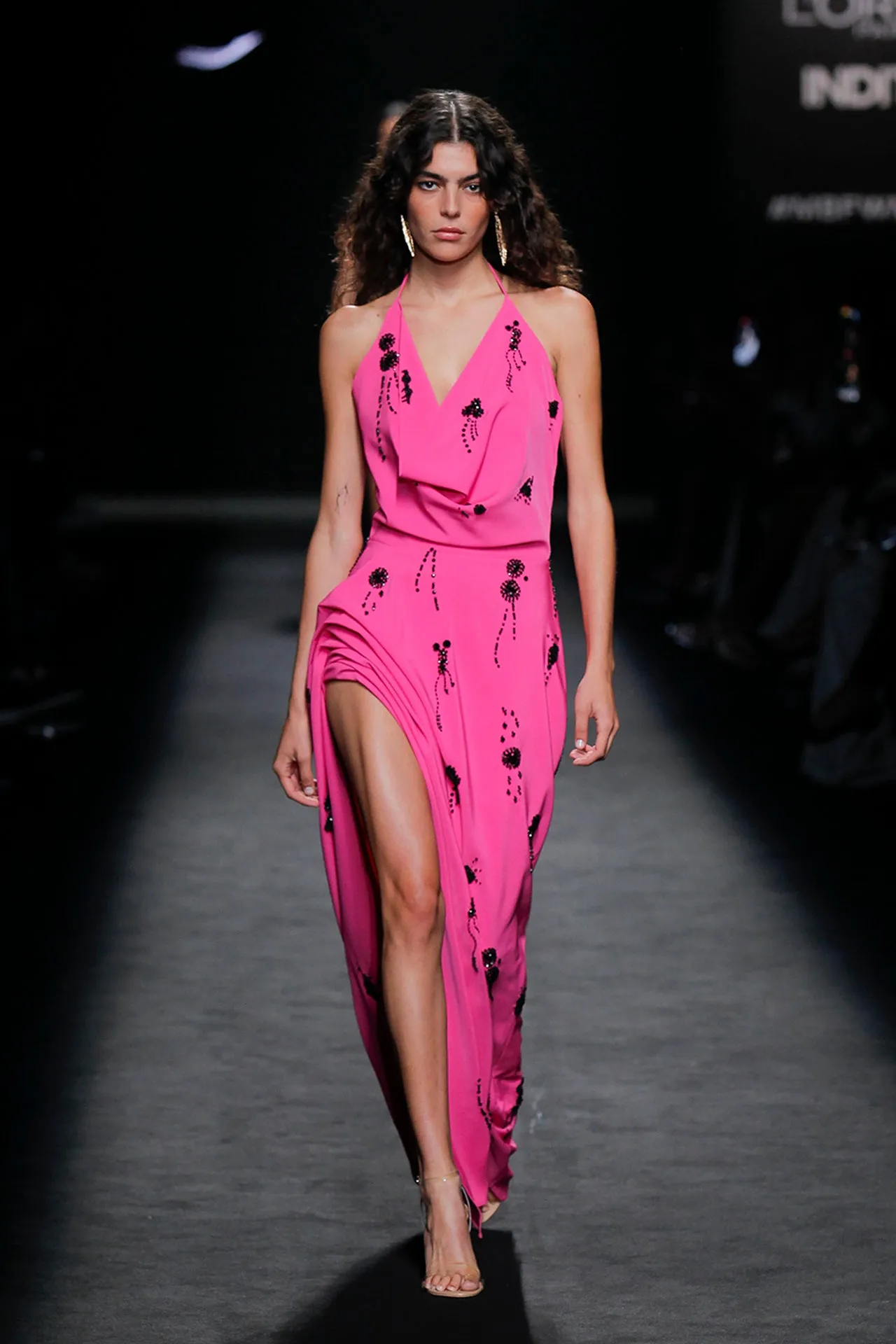 Halter Neck Sheath Dress with Embellishments