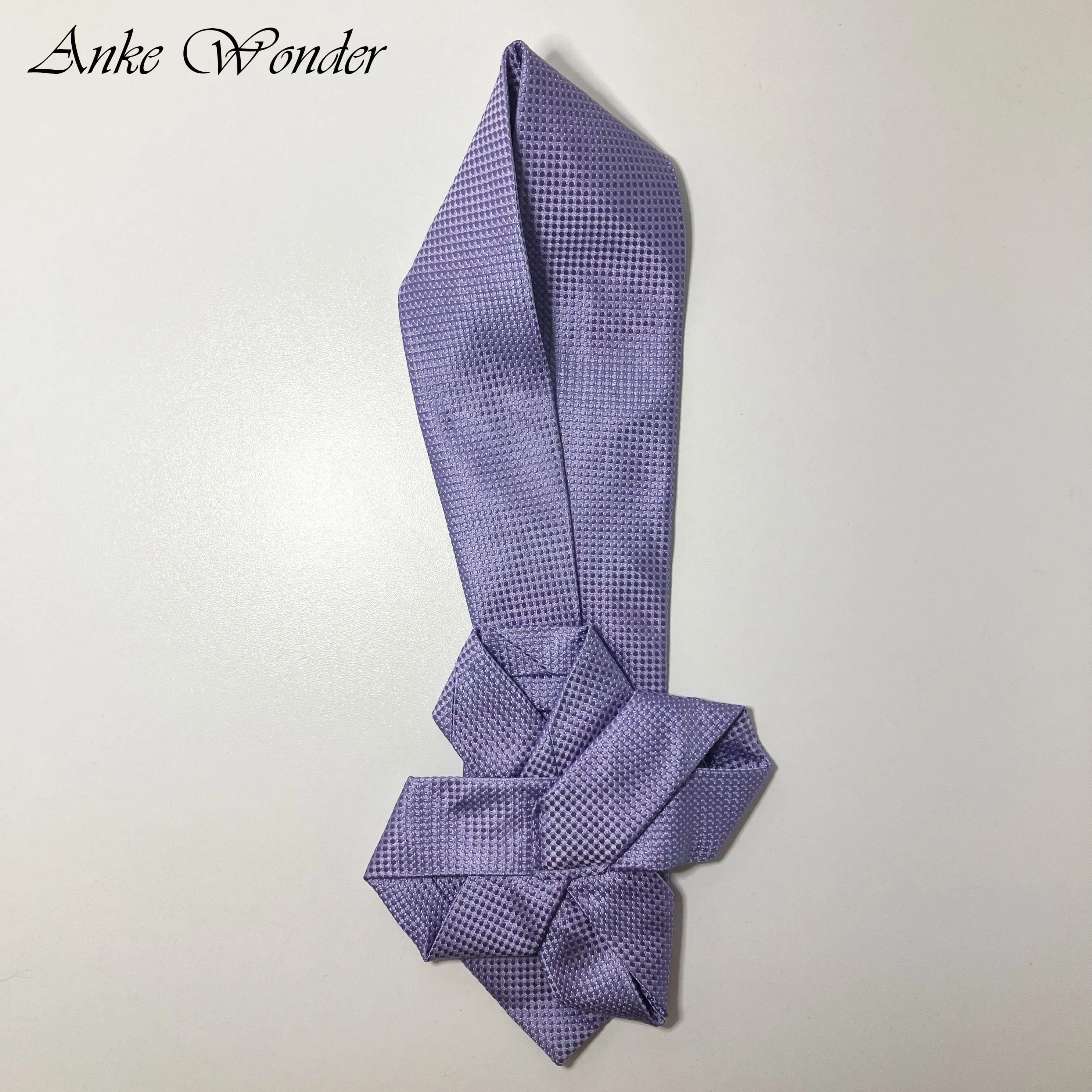 Handmade Women's Purple Silk Necktie – Floral Design, Upcycled