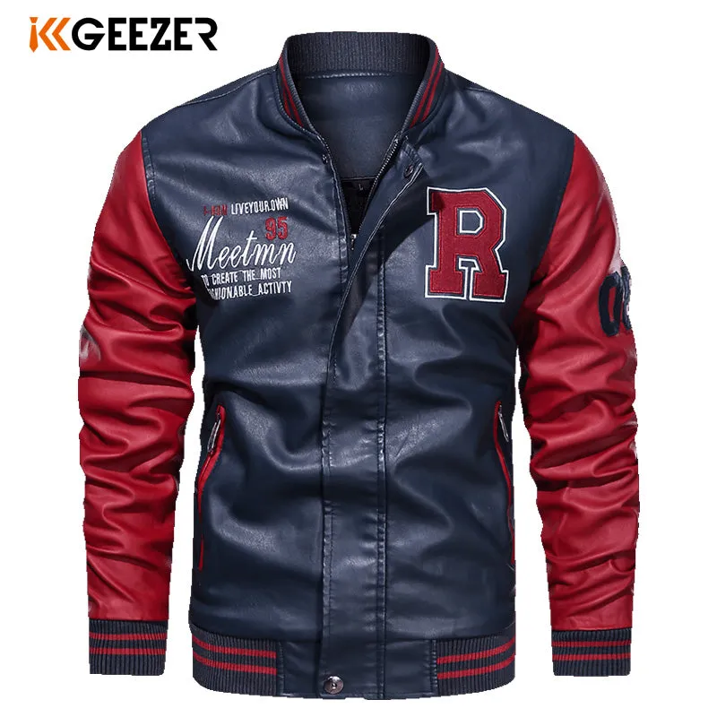 High Quality Men Bomber Leather Jacket