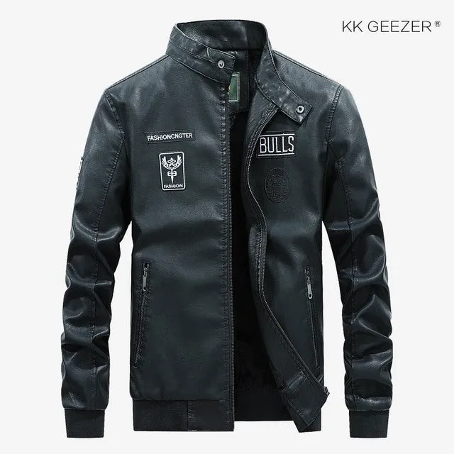 High Quality Men Bomber Leather Jacket